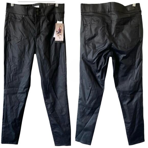 NEW SOFIA JEANS Lift & Sculpt Skinny Super High Rise Faux Leather Pants Black 6 - Picture 2 of 5